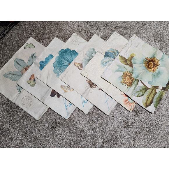 Pillow Cover Floral Square Cushion Case 18" x 18" Hope Love Faith Peace x6 - Picture 1 of 8